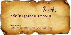 Königstein Arnold névjegykártya